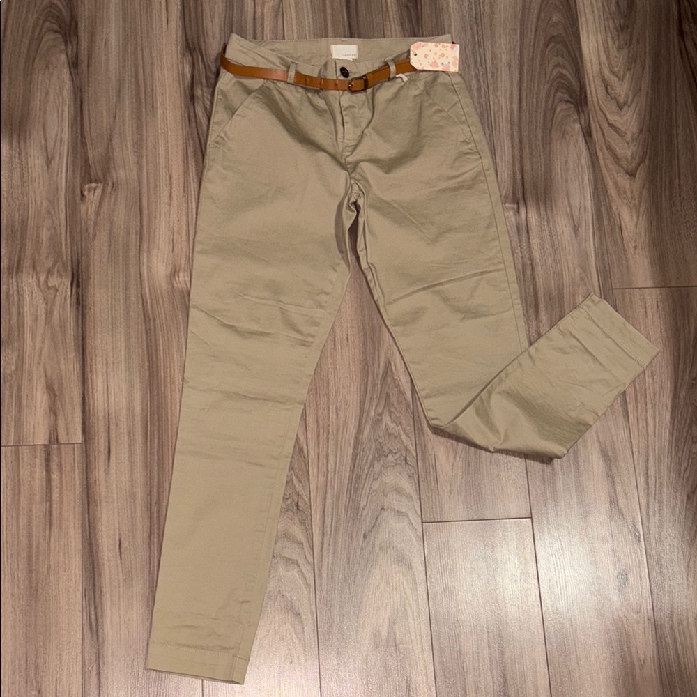 Forever 21 Tan Pants with Brown Belt